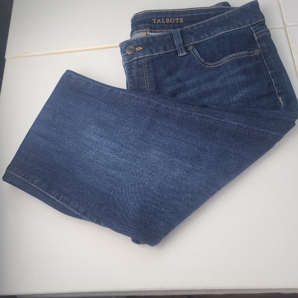 Talbots Signature Ankle 14P Women's Blue Jeans With Stretch.